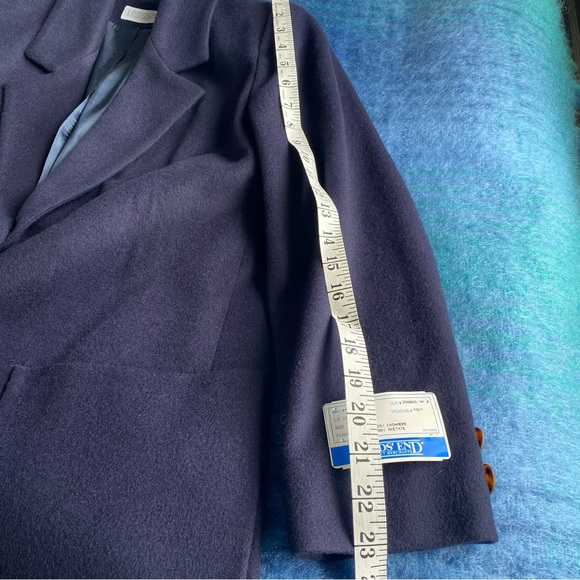 NEW Vintage Lands End with Tags Wool Cashmere Navy Single Button Blazer - Picture 12 of 17